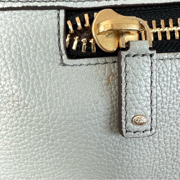 ANYA HINDMARCH Maxi Zip Blue Gray Pebble Leather Flap Tassel Shoulder Satchel - Picture 14 of 15